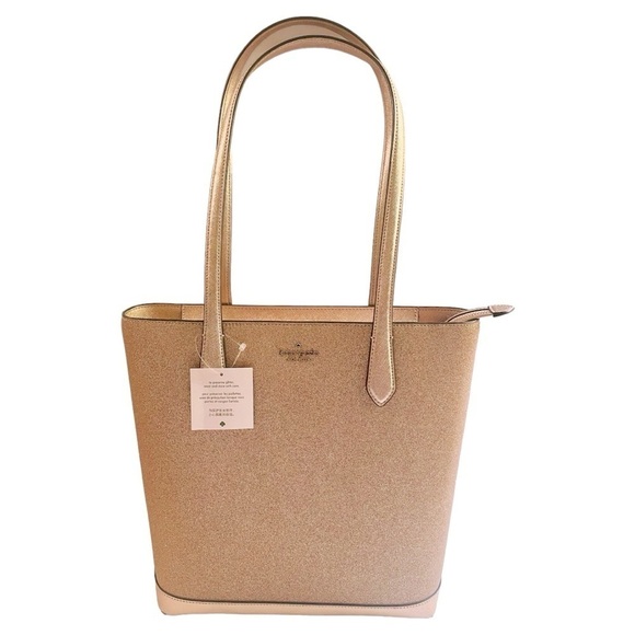 Kate Spade Tote Glitter Fabric Rose Gold NWT NEW! - Picture 1 of 13